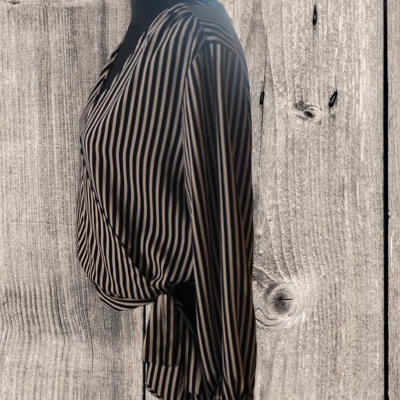 OLM Vertical Striped Blouse, Medium - Picture 3 of 5